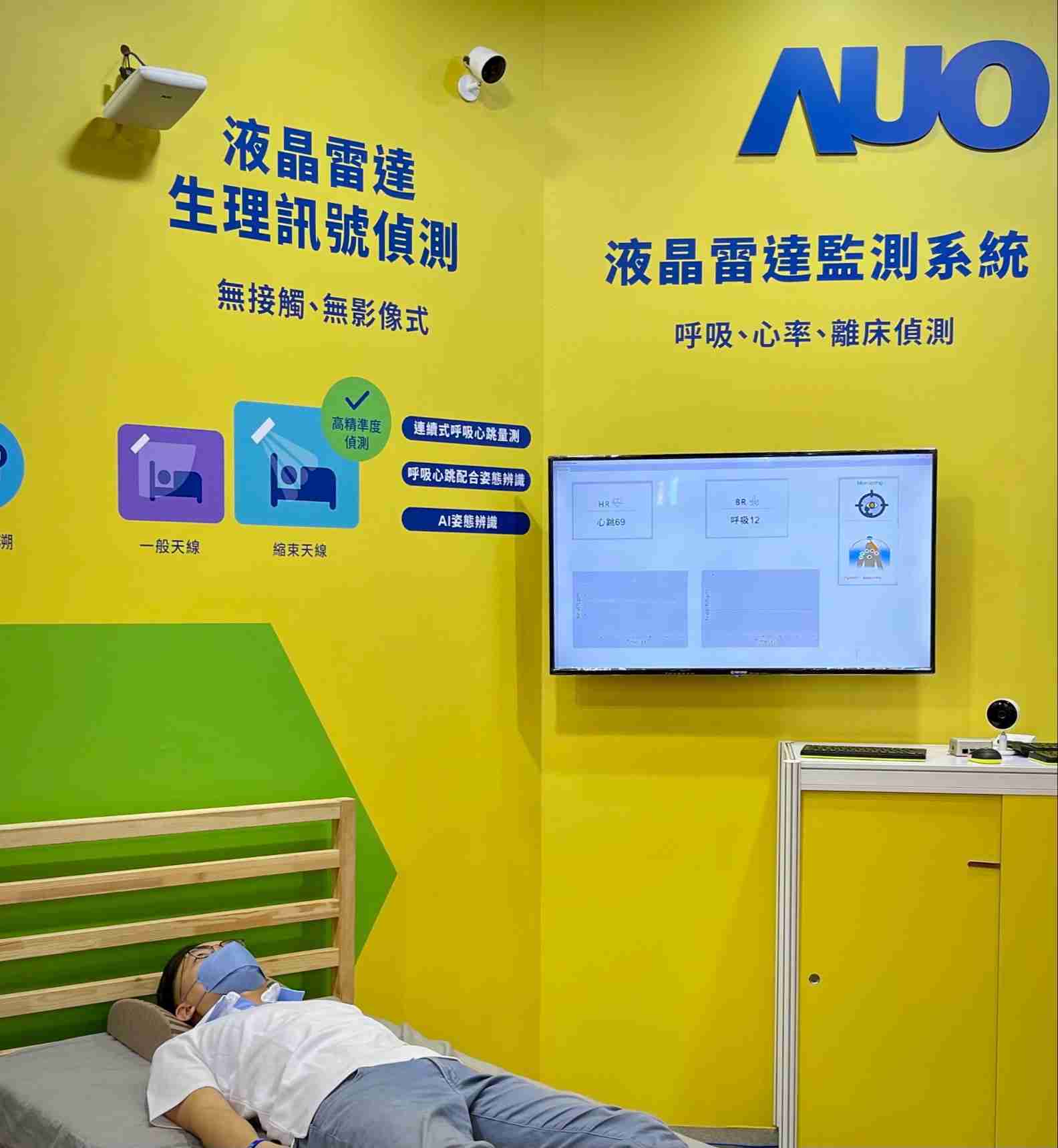 2121非凡颐康「无接触生理监测雷达」，，免除传统线路与贴片束缚，，精准侦测呼吸、、、心跳等重要生理讯号