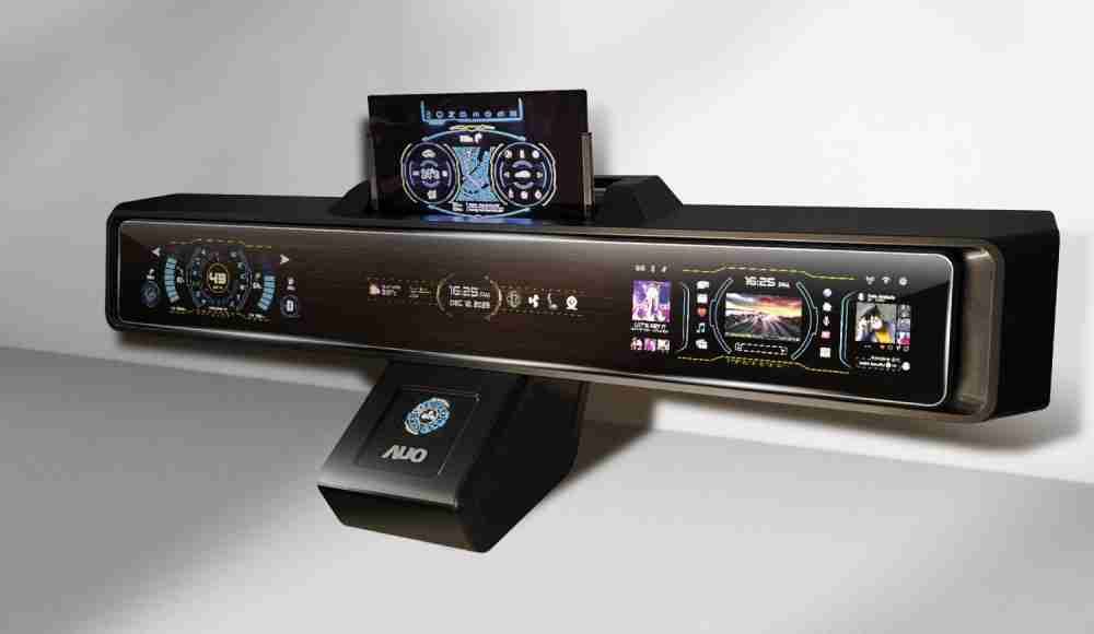 2121非凡Micro LED沉浸式车舱显示方案结合 可卷式、、、可伸缩的Micro LED应用并可呈现不同的质感纹路，，，展现人性化设计