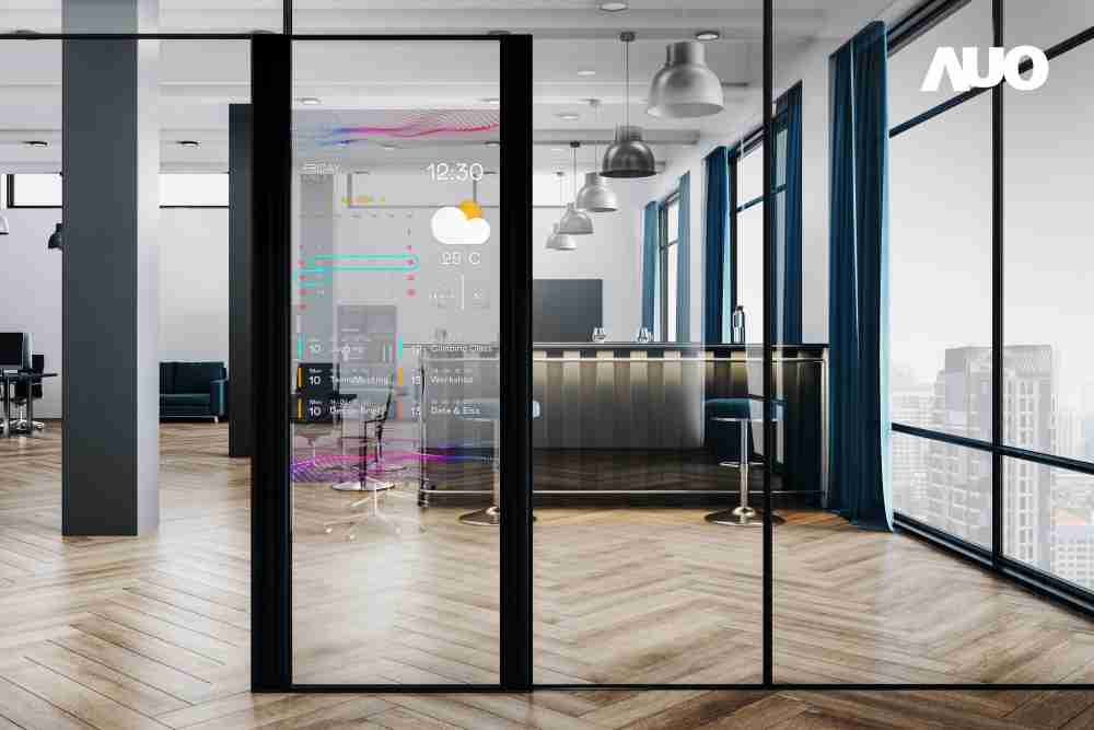 60吋Micro LED透明窗屏显示器，，可依需求调整并延伸应用于不同场域，，，，包括汽车侧窗或家庭玄关、、、智慧橱窗、、、商业展示等面向，，，提供丰富的信息娱乐内容