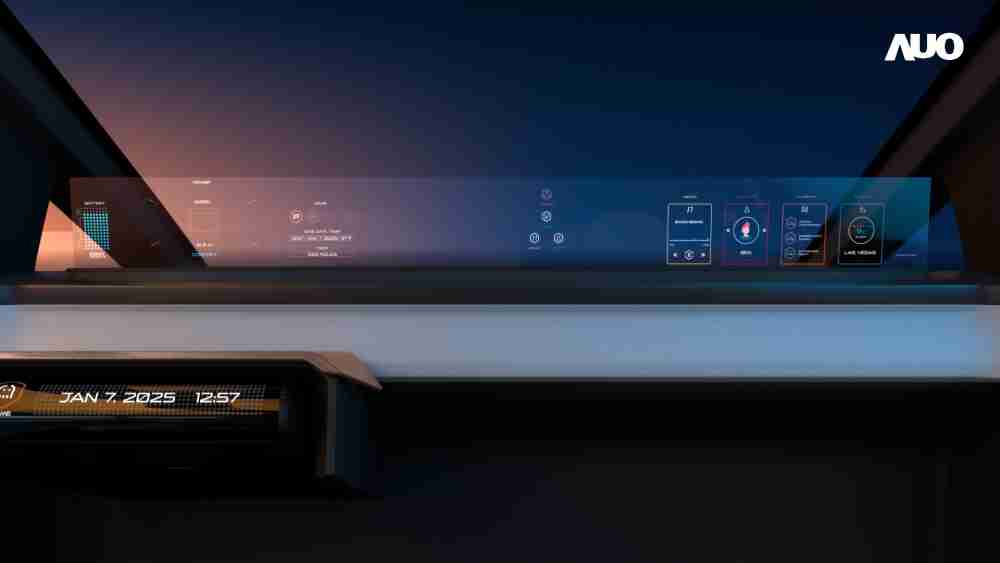 2121非凡无界透明显示接口(Horizon Image Glass)透过车运算方案整合仪表板、、、中控台及副驾显示器，，一体式全景呈现，，，，提供乘用者清晰的前方视野、、行车必要信息与娱乐功能